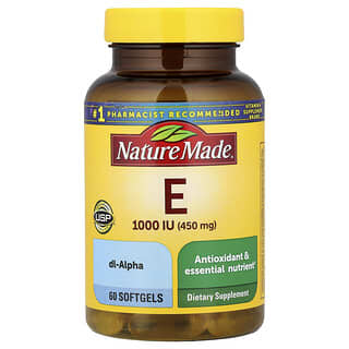 ناتور ميد‏, Vitamin E , 450 mg (1,000 IU), 60 Softgels