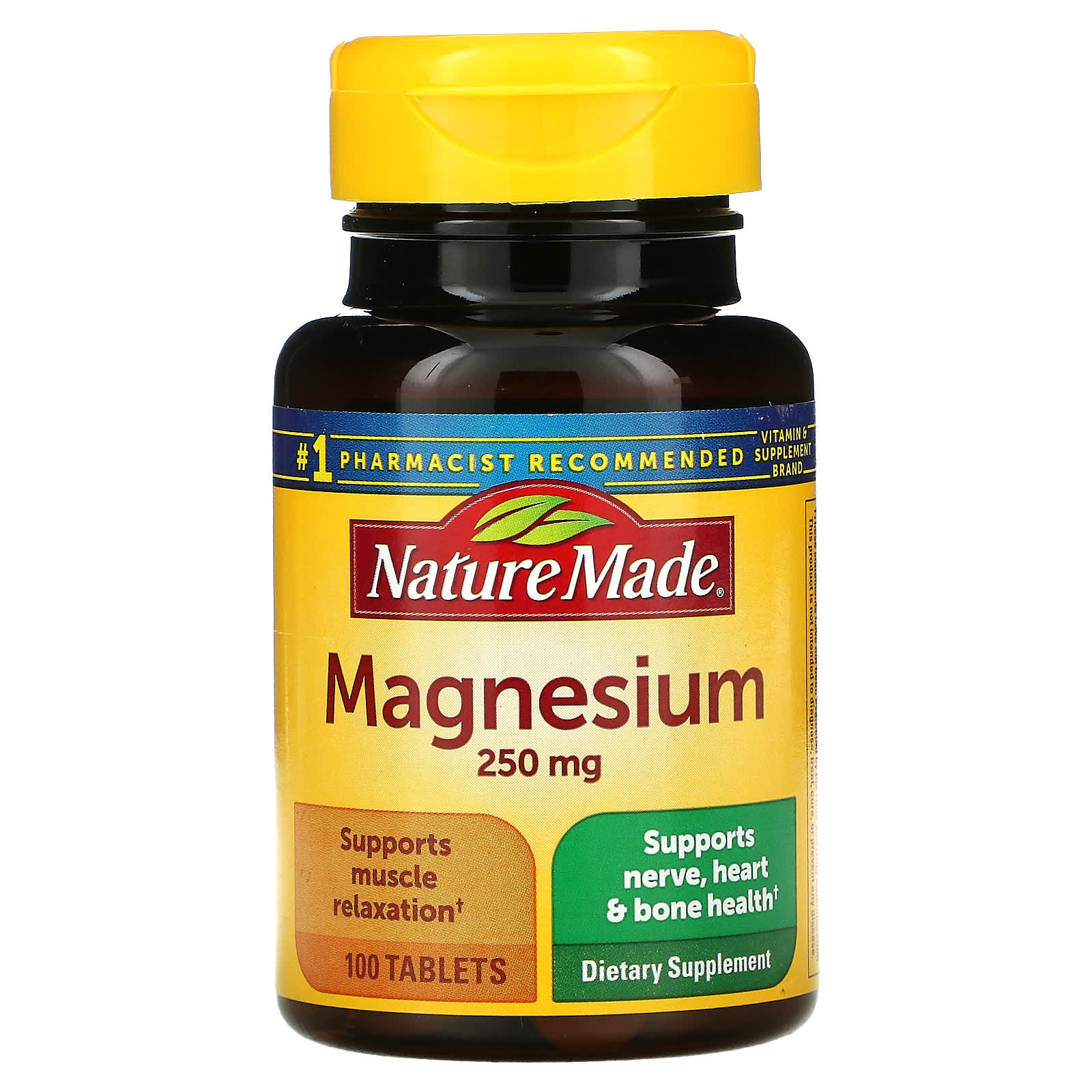 Nature Made, магний, 250 мг, 100 таблеток
