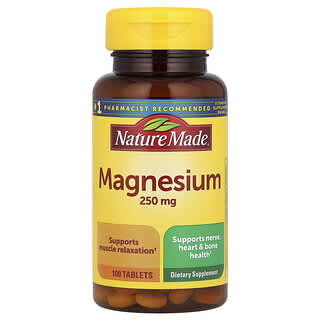 Nature Made, Magnésio, 250 mg, 100 comprimidos