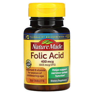 Nature Made‏, Folic Acid, 400 mcg, 250 Tablets