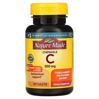 Nature Made, Vitamin C Chewable, Orange, 500 mg, 60 Tablets