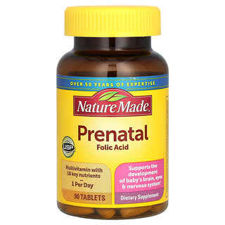 Nature Made, Prenatal Folic Acid, Ergänzungsmittel für schwangere Frauen mit Folsäure, 90 Tabletten