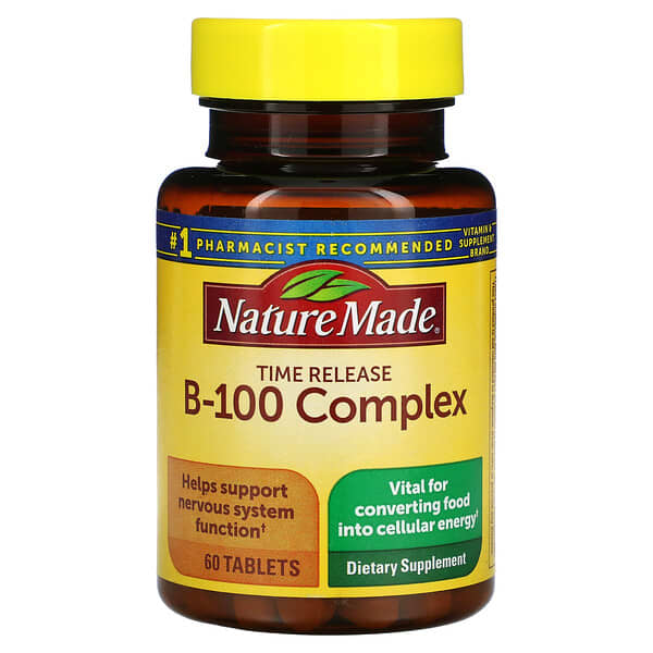 Nature Made, B-100 Complex, Time Release, 60 Tablets