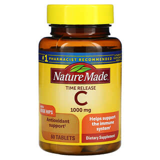 Nature Made, Vitamina C com Rosa-Mosqueta, Liberação Temporizada, 1.000 mg, 60 Comprimidos