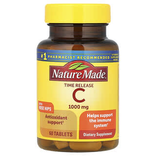 Nature Made, Vitamine C et cynorrhodons, libération prolongée, 1000 mg, 60 comprimés