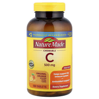 Nature Made, Vitamin C Chewable, Orange, 500 mg, 150 Tablets