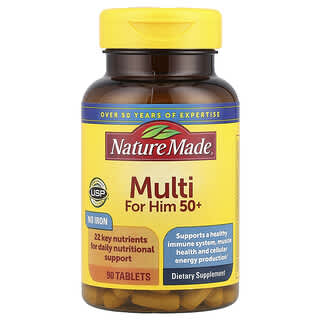 Nature Made, Multivitamínico para Ele 50+, 90 Comprimidos