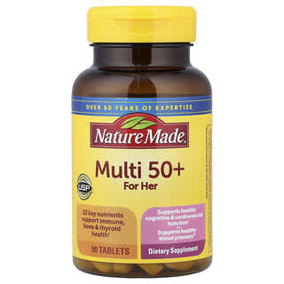 Nature Made, Multi For Her 50+, Multivitamin für Frauen ab 50, 90 Tabletten