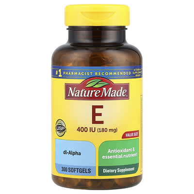 Nature Made, Vitamin E, 180 mg (400 IU), 300 Softgels