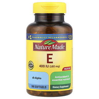 Nature Made, Witamina E, 180 mg (400 j.m.), 300 kapsułek miękkich