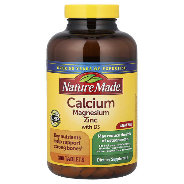 Nature Made, 鈣鎂鋅 + 維生素 D3 片，300 片