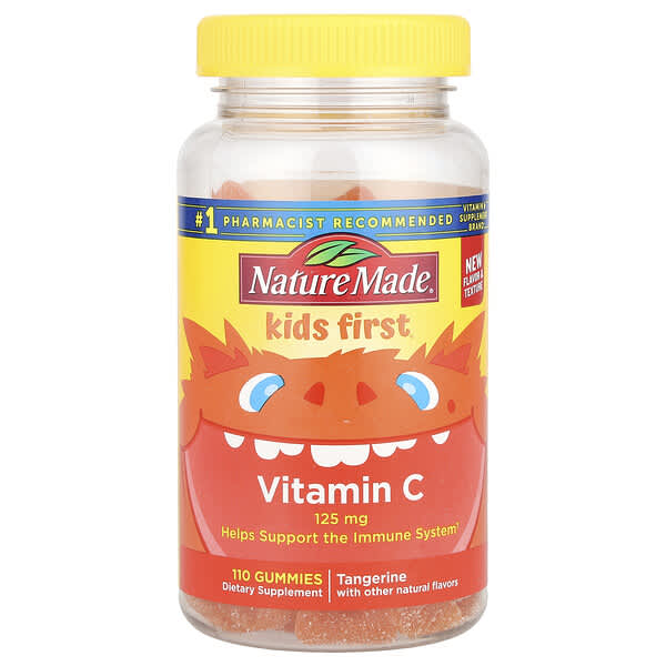 Nature Made Kids First®, Vitamin C Gummies, Tangerine, 125 mg, 110 Gummies