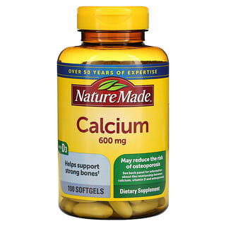 Nature Made, Кальций с витамином D3, 600 мг, 100 мягких таблеток