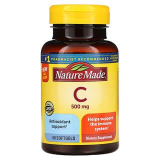 Nature Made, Vitamin C, 500 mg, 60 Softgels