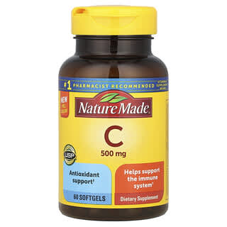 Nature Made, Vitamine C, 500 mg, 60 capsules à enveloppe molle