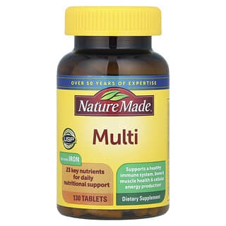 Nature Made, Suplemento multivitamínico con hierro, 130 comprimidos