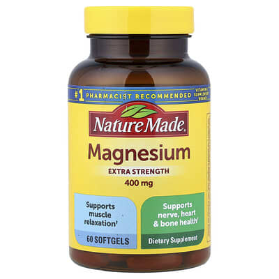 Nature Made, Magnesium, Extra Strength, 400 mg, 60 Softgels