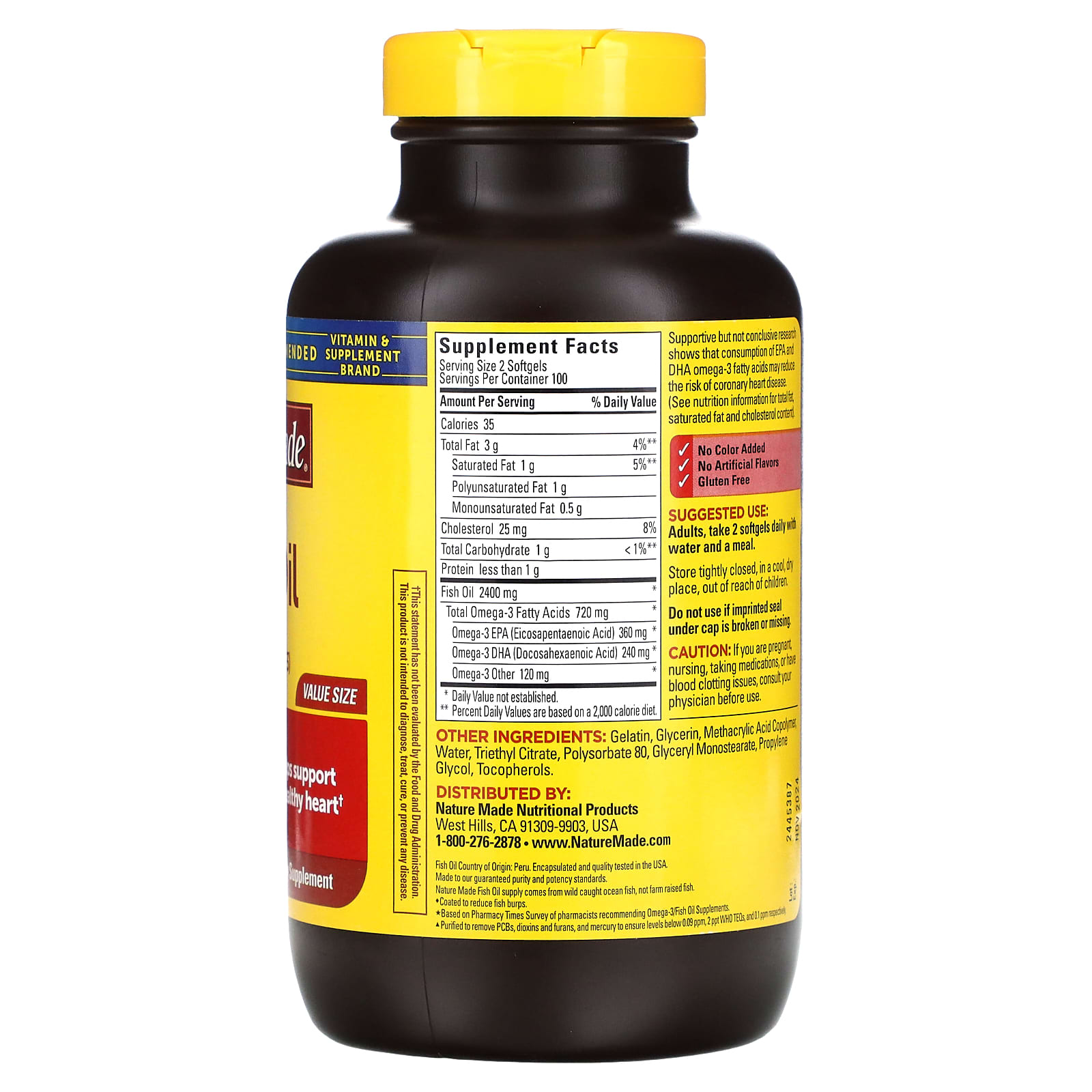 Nature Made, Fish Oil, BurpLess, 1,200 mg, 200 Softgels