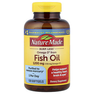 Nature Made, Fish Oil, Burp-Less, 1,200 mg, 120 Softgels