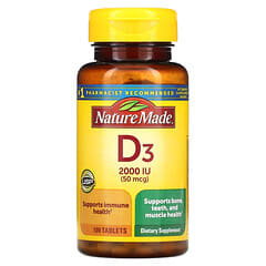 Nature Made (ناتور ميد)‏, فيتامين د 3 ، 50 مكجم ، 100 قرص
