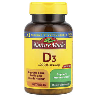 Nature Made, Vitamina D3, 300 comprimidos