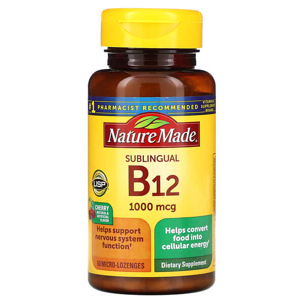 Nature Made B 12 Sublingual Cereza 1000 Mcg 50 Micro Pastillas