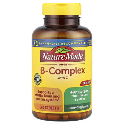 Nature Made, Super Vitamin B Complex with Vitamin C, 360 Tablets