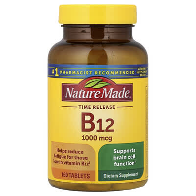 Nature Made, B12, Extended-Release Tablets, 1,000 mcg, 160 tablets