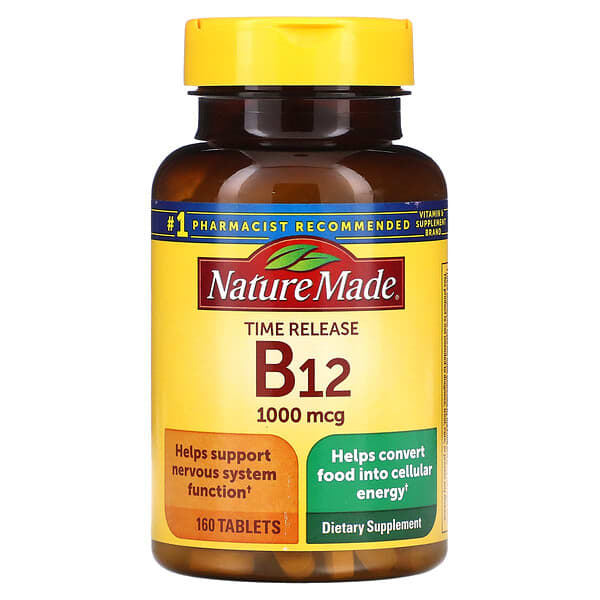 Nature Made, B12, Time Release, 1,000 mcg, 160 Tablets