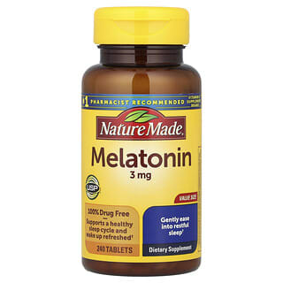 Nature Made, Melatonina, 3 mg, 240 Tabletas