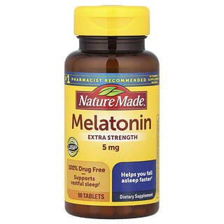 Nature Made, Melatonin, Kekuatan Ekstra, 90 Tablet