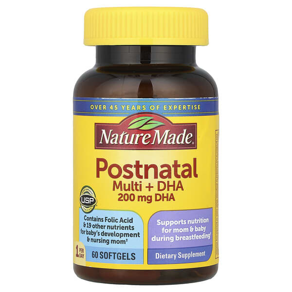 Nature Made, Postnatal Multi + DHA, 60 Softgels
