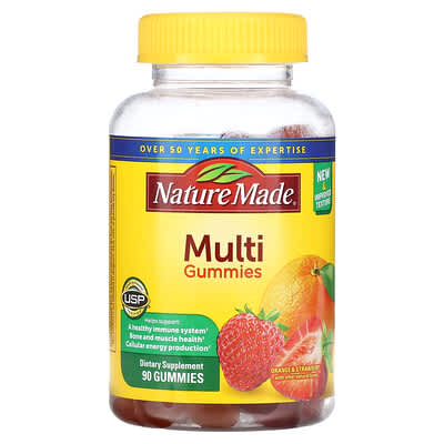 Nature Made, Multi Gummies, Orange & Strawberry, 90 Gummies