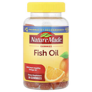Nature Made, Gomitas de aceite de pescado, Fresa, limón y naranja, 90 gomitas