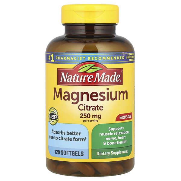 Nature Made Magnesium Citrate, 120 Softgels (125 mg per Softgel)