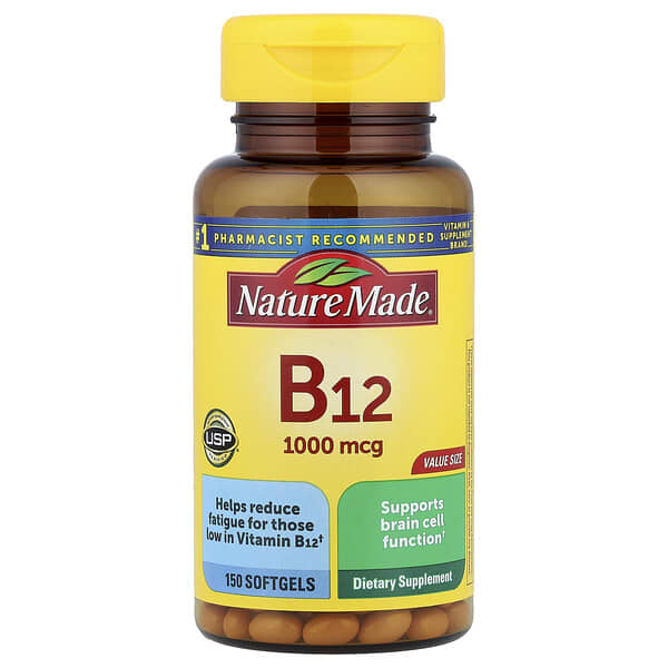 Nature Made, Vitamin B12, 1,000 mcg, 150 Softgels — product photo 1