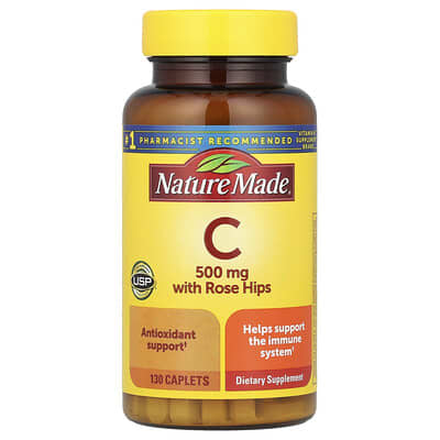 Nature Made, Vitamin C with Rose Hip, 500 mg, 130 Capsules