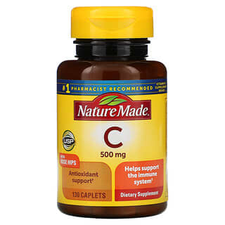 Nature Made, Витамин C с шиповником, 500 мг, 130 капсул