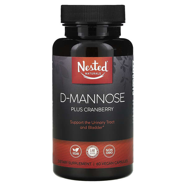 Nested Naturals, D-Mannose Plus Cranberry, 60 Vegan Capsules