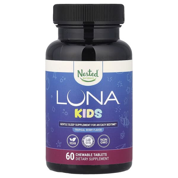 Luna® Kids, Gentle Sleep Supplement, Tropical Berry, 60 Chewable Tablets