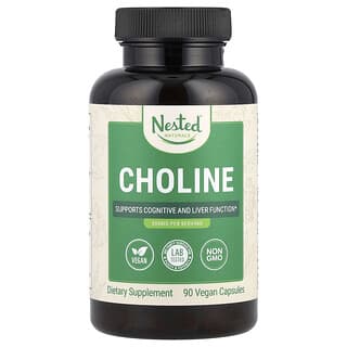 Nested Naturals, Choline, Cholin, 500 mg, 90 vegane Kapseln (250 mg pro Kapsel)