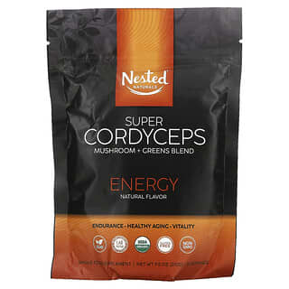 Nested Naturals, Super Cordyceps, Mushroom + Greens Blend, Energy, 9.5 oz (270 g)
