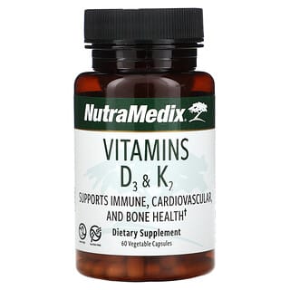 NutraMedix, Vitamine D3 und K2, 60 pflanzliche Kapseln