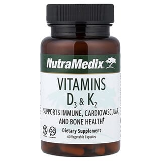 NutraMedix, Vitamins D3 & K2, 60 Vegetable Capsules