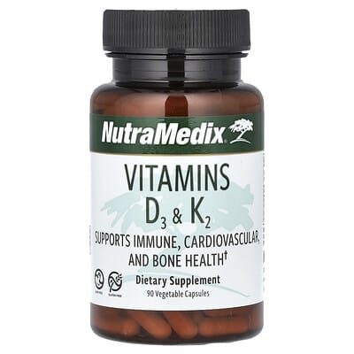 NutraMedix, Vitamins D3 & K2, 90 Vegetarian Capsules