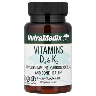 NutraMedix, Vitamins D3 & K2, 90 Veg Capsules