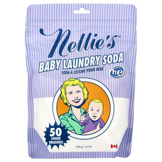Nellie's, Gaseosa para lavar la ropa para bebés, 50 cargas, 726 g (1,6 lb)
