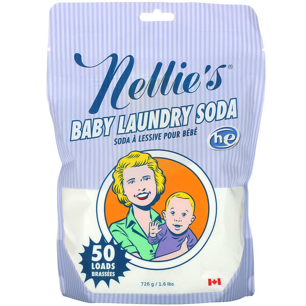 Nellie's, сода для прання дитячих речей, 50 завантажень, 726 г (1,6 фунта)
