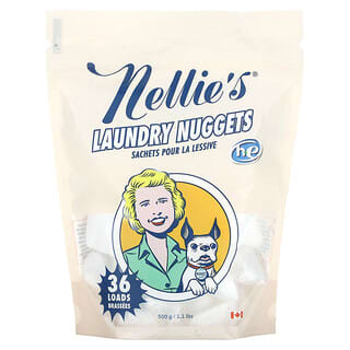 Nellie's, Nuggets de lavandería, Sin fragancia, 36 cargas, 500 g (1,1 lb)