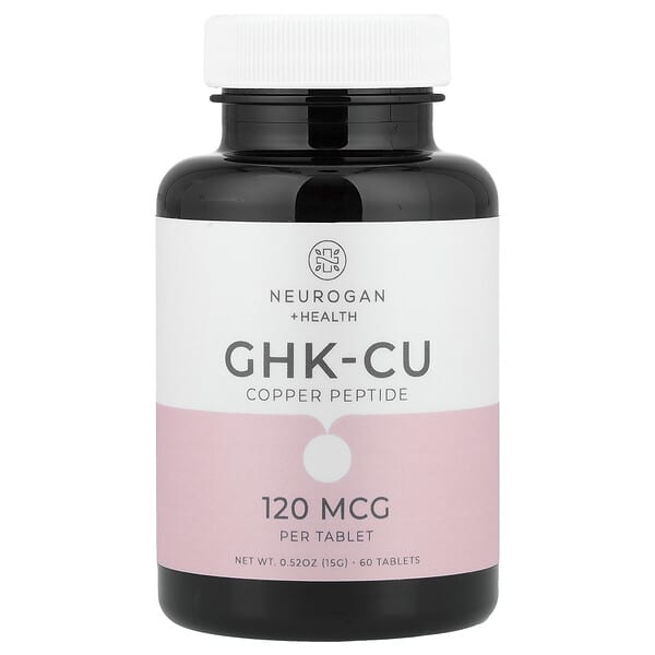 Neurogan Health, คอปเปอร์เปปไทด์ GHK-CU ขนาด 120 มคก. บรรจุ 60 เม็ด ขนาด 0.52 ออนซ์ (15 ก.)